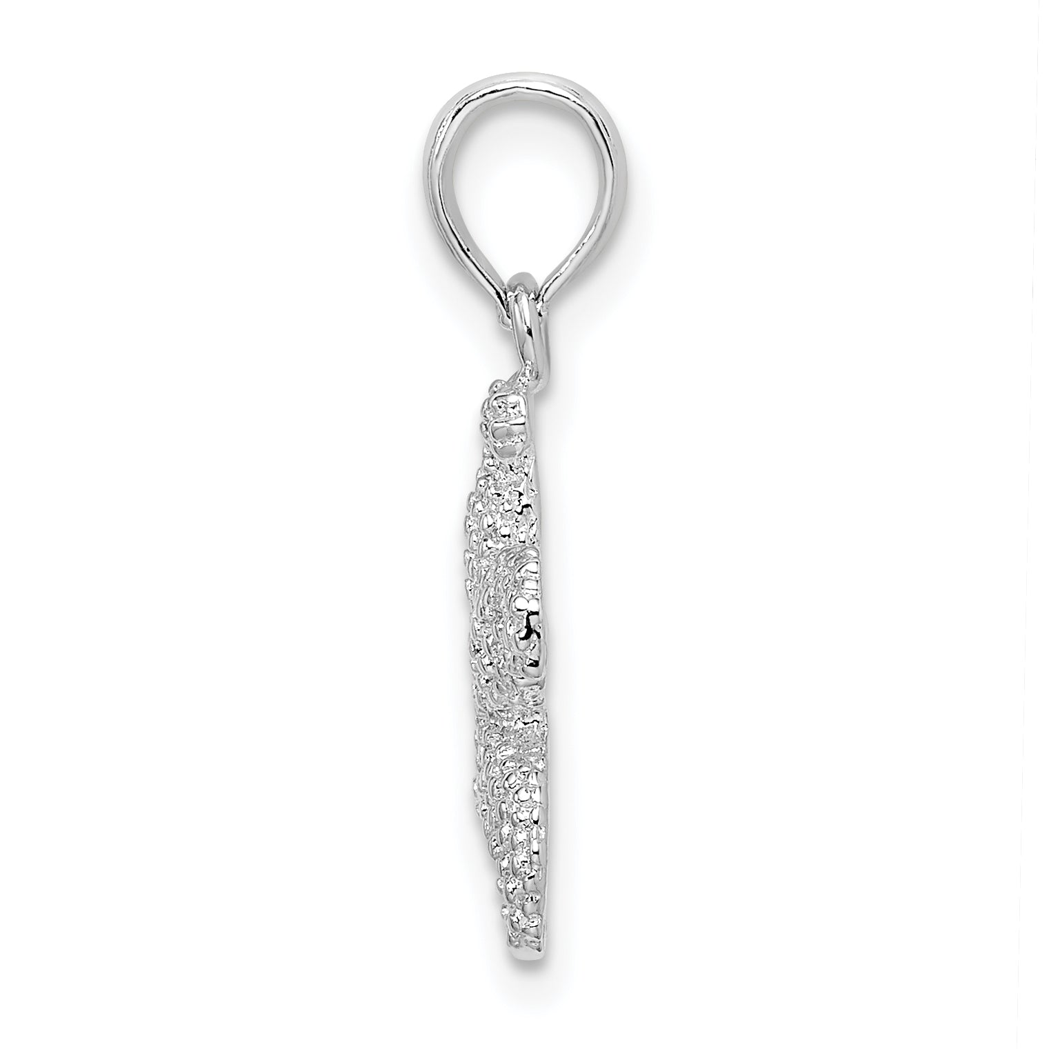De-Ani Sterling Silver Rhodium-Plated Polished Puffed Starfish Pendant Secondary image