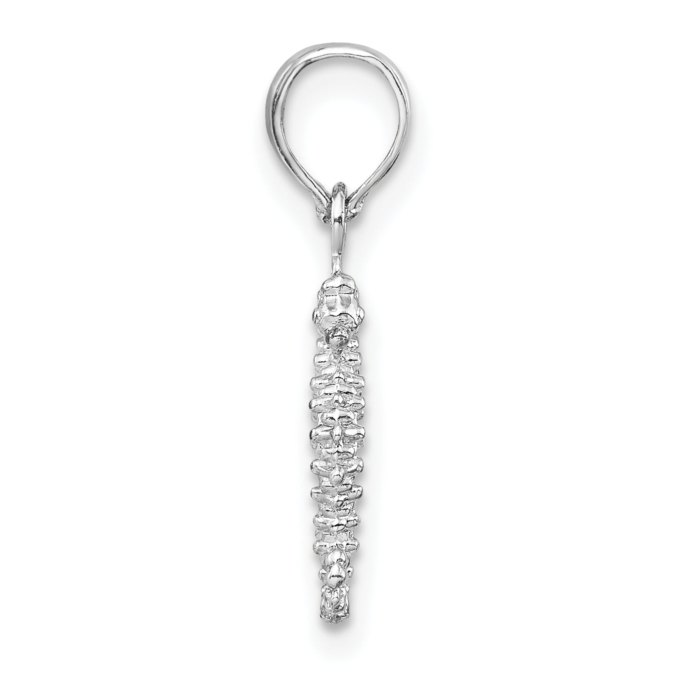 De-Ani Sterling Silver Rhodium-Plated Polished 3D Mini Seahorse Pendant Secondary image