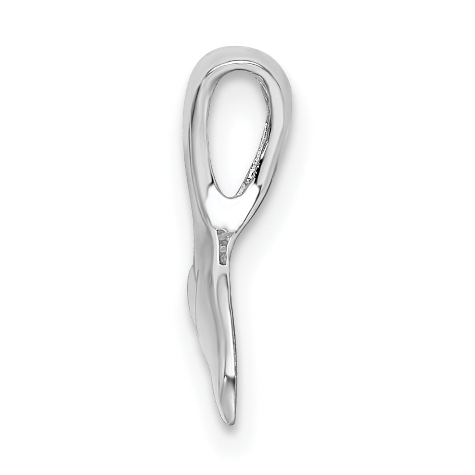 De-Ani Sterling Silver Rhodium-Plated Polished Mini Whale Tail Slide Secondary image