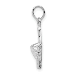 De-Ani Sterling Silver Rhodium-Plated Polished Cheese Board with Knife Pendant