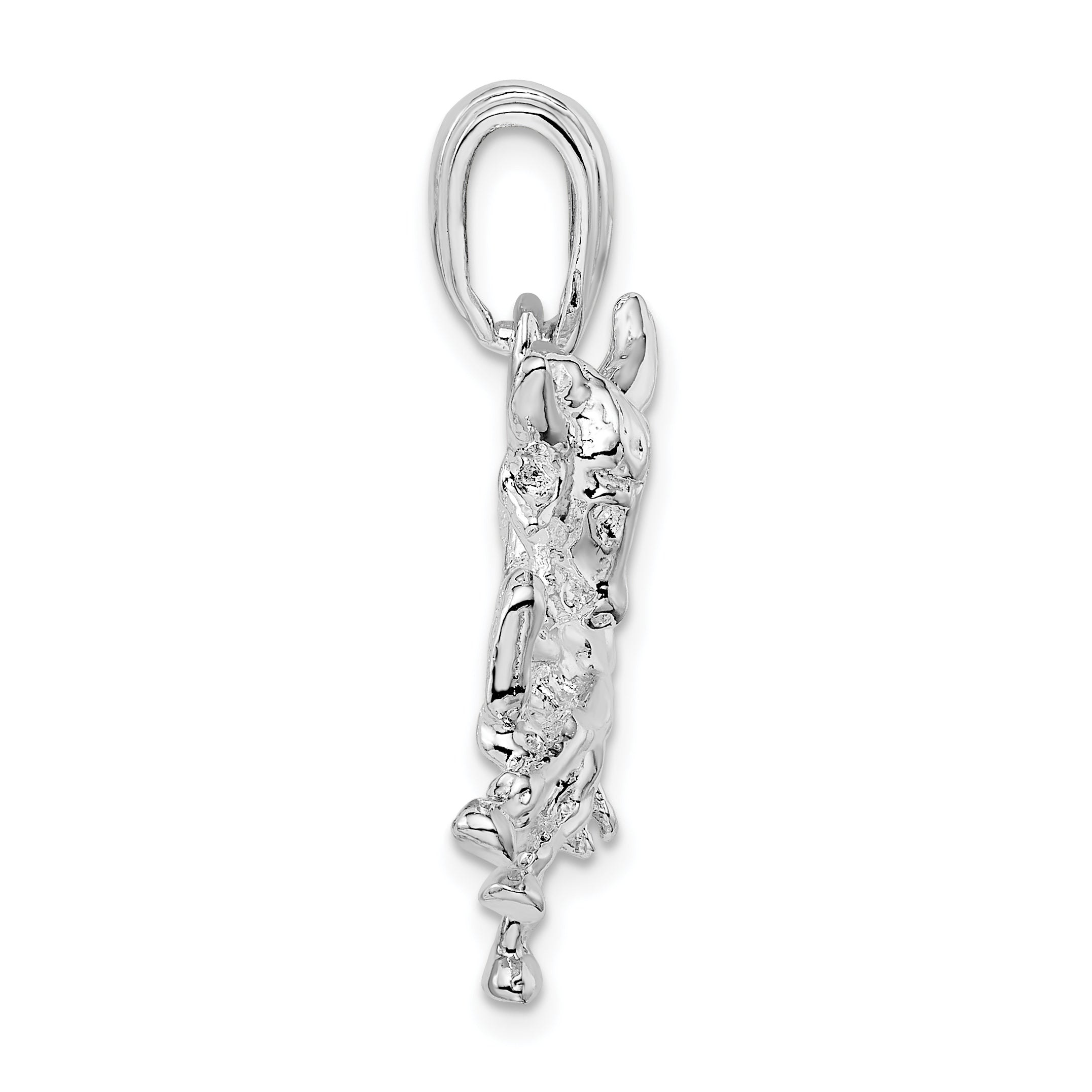 De-Ani Sterling Silver Rhodium-Plated Polished Raging Bull Pendant Secondary image