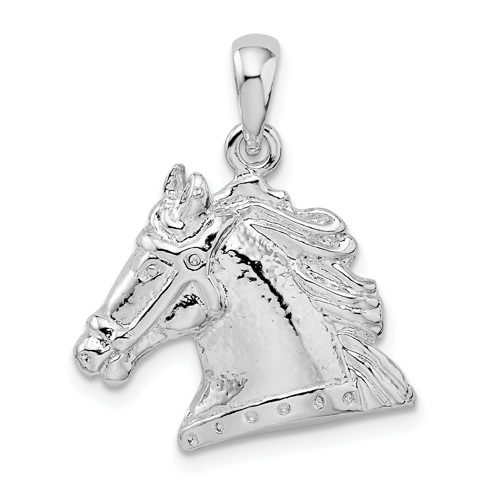 De-Ani Sterling Silver Rhodium-Plated Polished Horse Head Pendant Main image