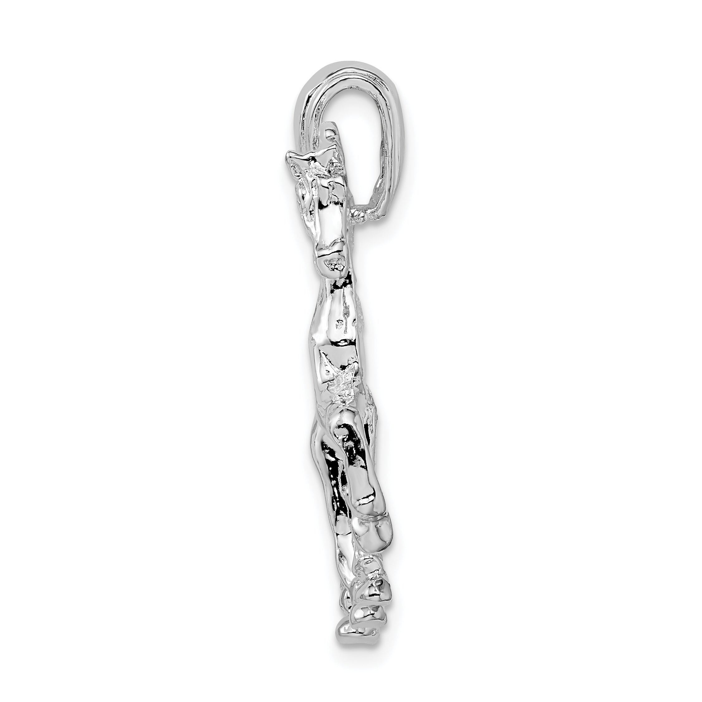 De-Ani Sterling Silver Rhodium-Plated Polished Walking Horse Pendant Secondary image