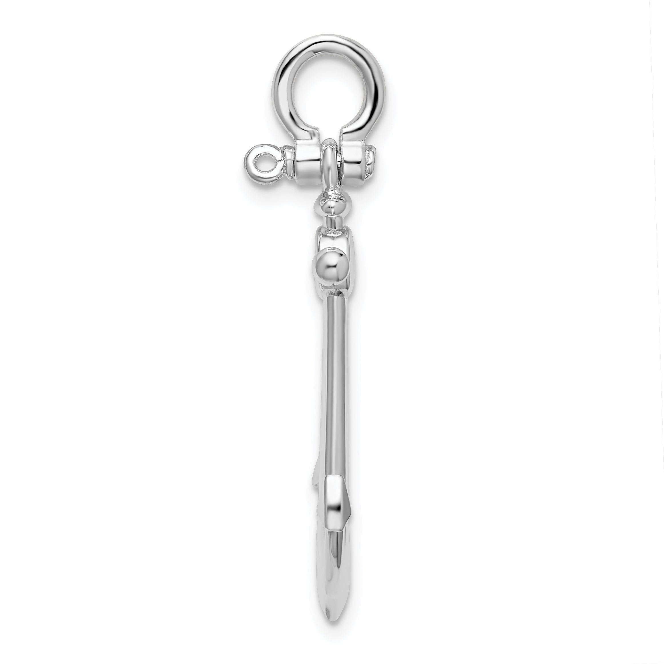 De-Ani Sterling Silver Rhodium-Plated Polished 3D Small Anchor Pendant Secondary image