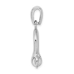 De-Ani Sterling Silver Rhodium-Plated Polished 3D Large Shackle Link Pendant
