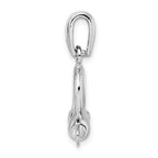 De-Ani Sterling Silver Rhodium-Plated Polished 3D Medium Shackle Link Pendant