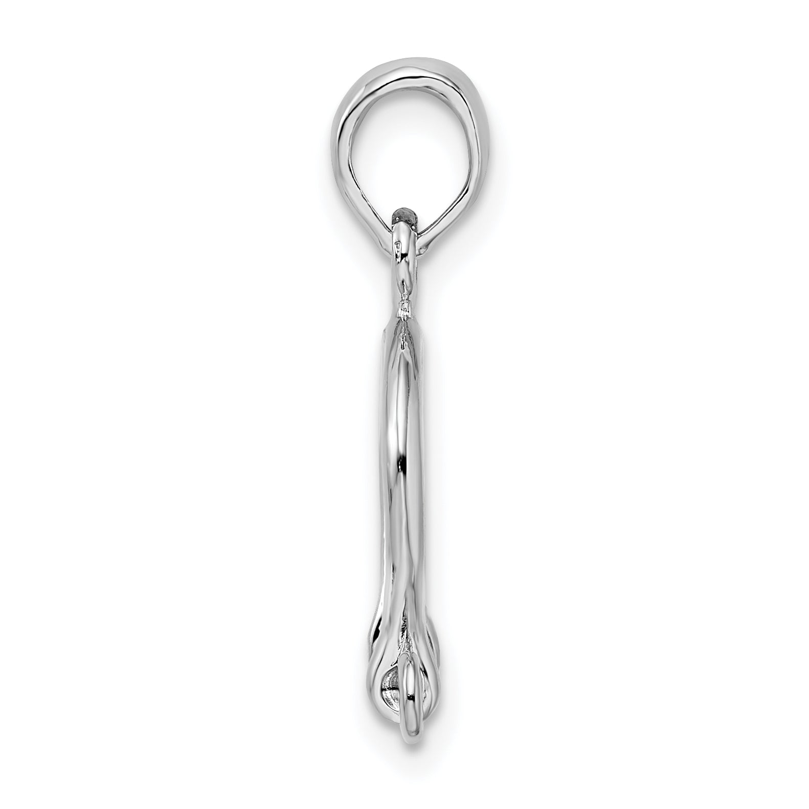 De-Ani Sterling Silver Rhodium-Plated Polished 3D Small Shackle Link Pendant Secondary image
