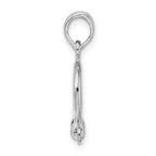 De-Ani Sterling Silver Rhodium-Plated Polished 3D Small Shackle Link Pendant