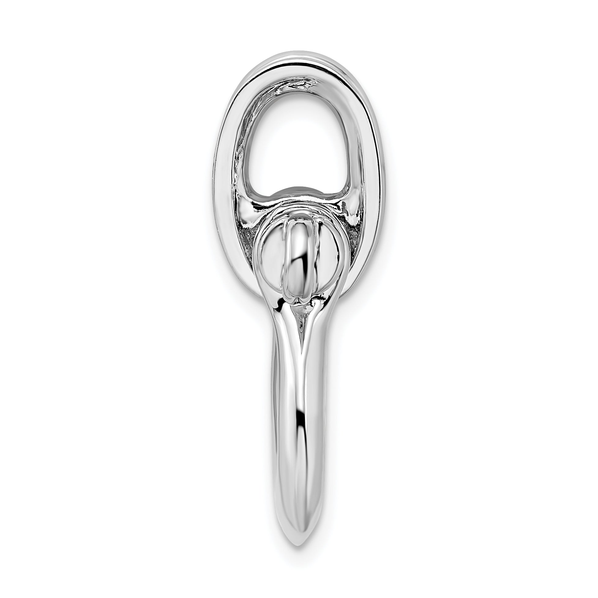 De-Ani Sterling Silver Rhodium-Plated 3D Large Shackle Link with Pulley Pendant Secondary image