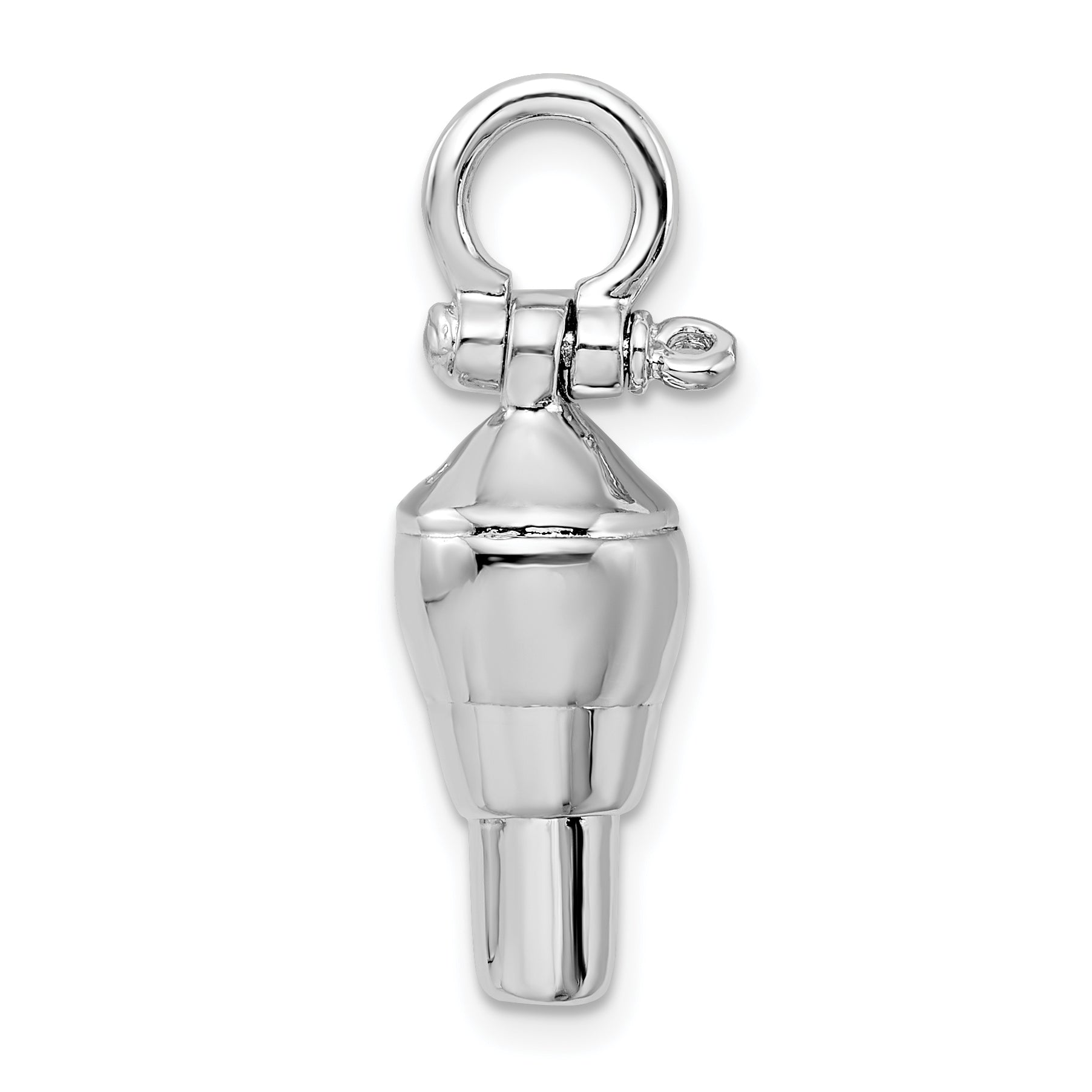 De-Ani Sterling Silver Rhodium-Plated Polished 3D Swivel with Shackle Bail Pendant Secondary image