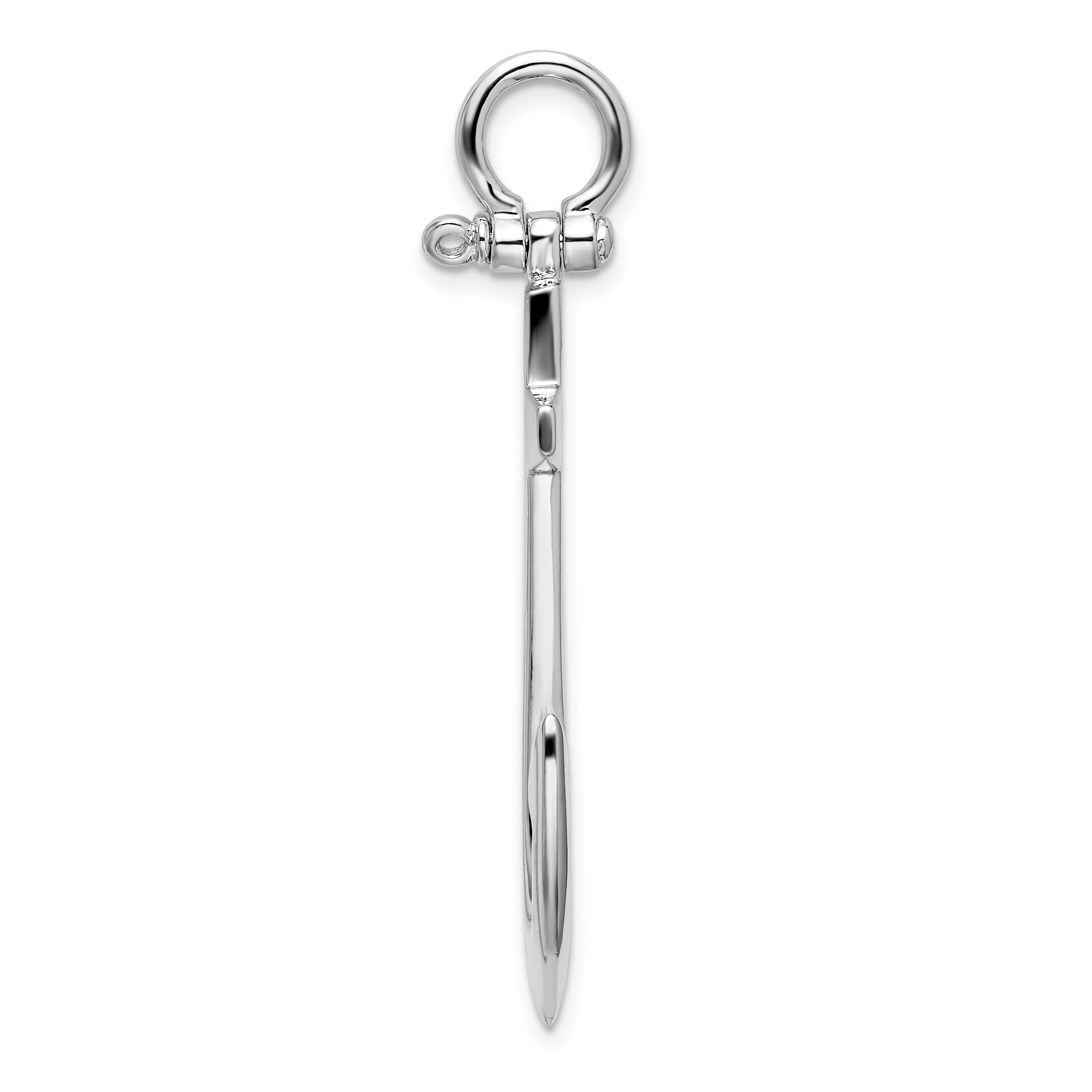 De-Ani Sterling Silver Rhodium-Plated Polished 3D Large Anchor Pendant Secondary image