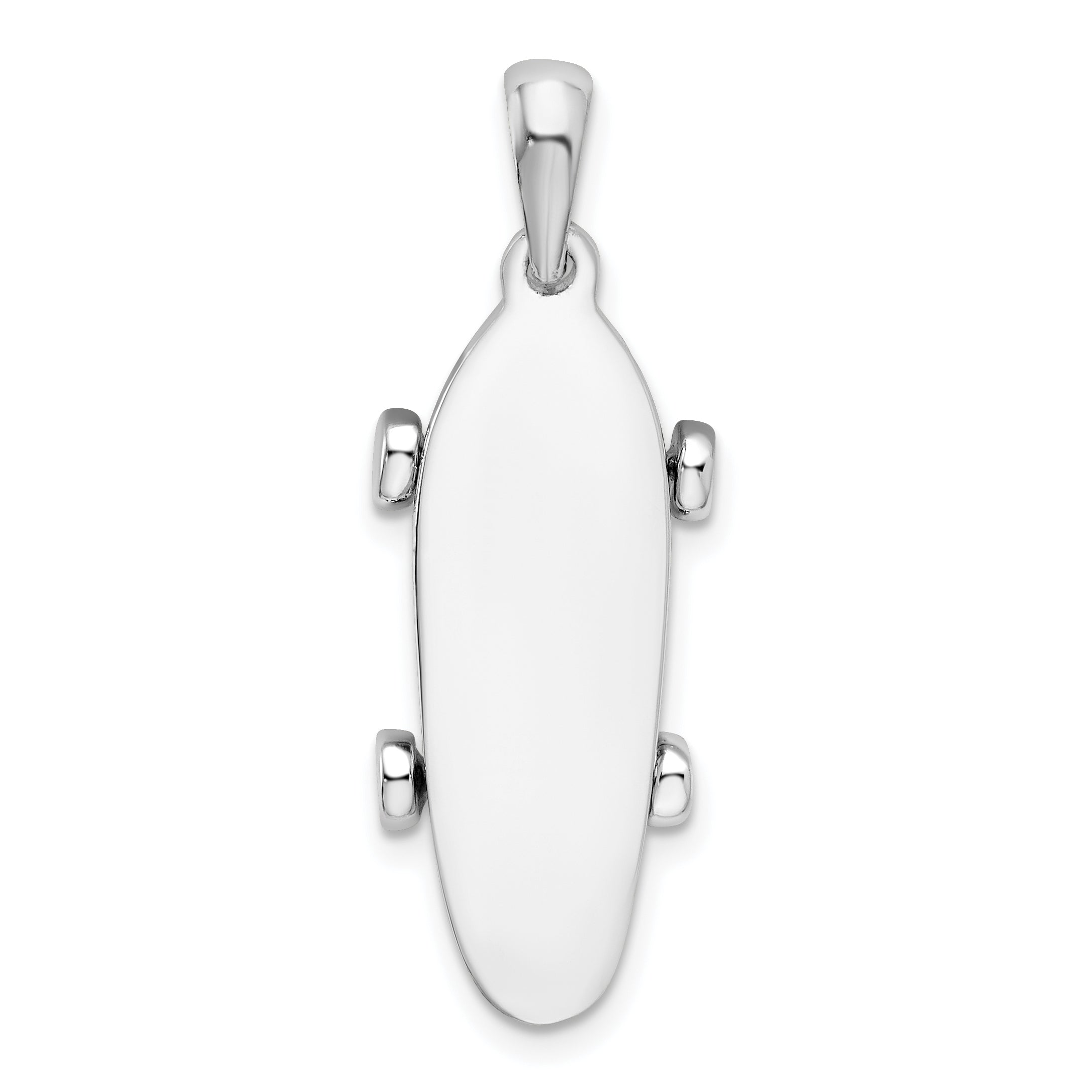 De-Ani Sterling Silver Rhodium-Plated Polished Moveable 3D Skateboard Pendant Main image