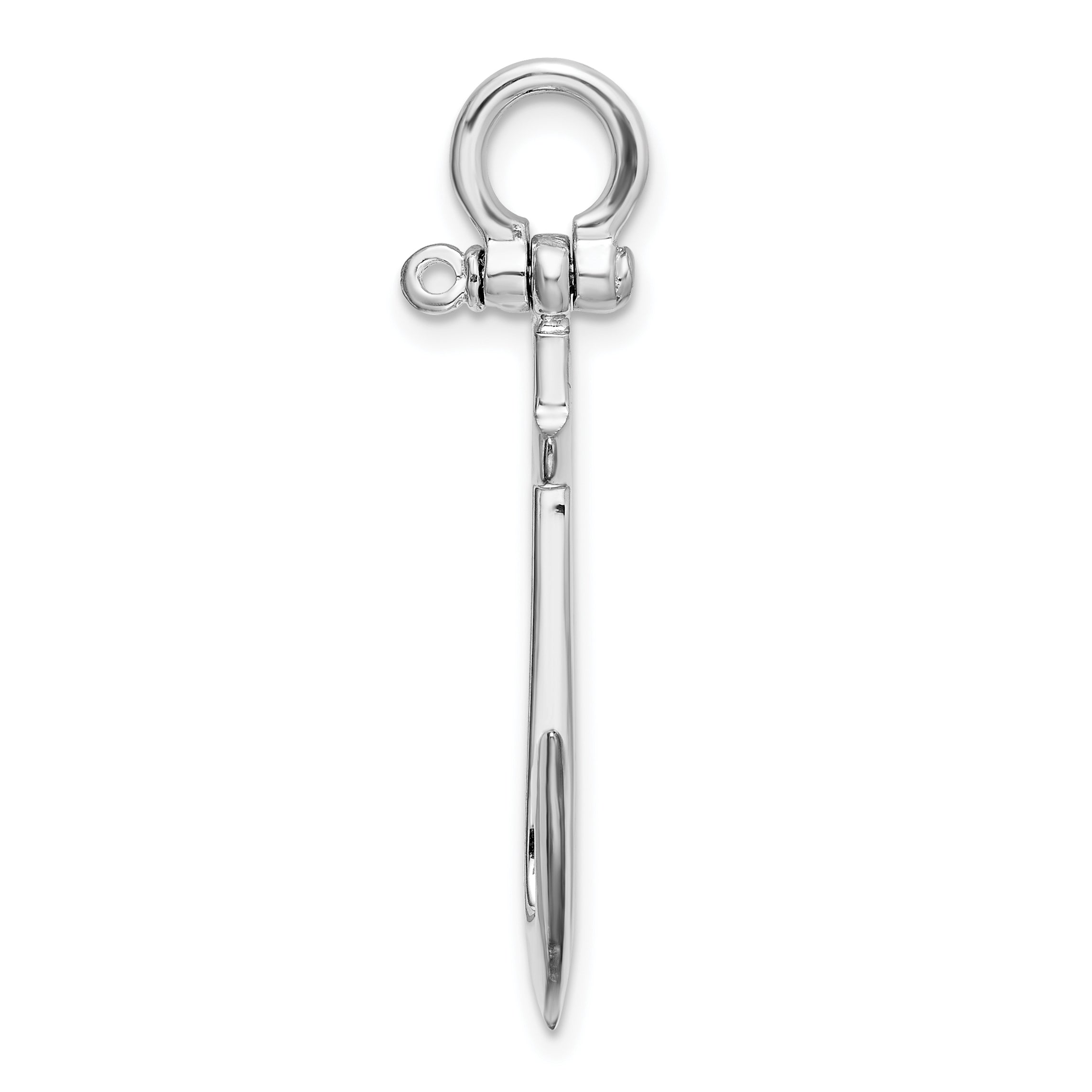De-Ani Sterling Silver Rhodium-Plated Polished 3D Anchor Pendant Secondary image