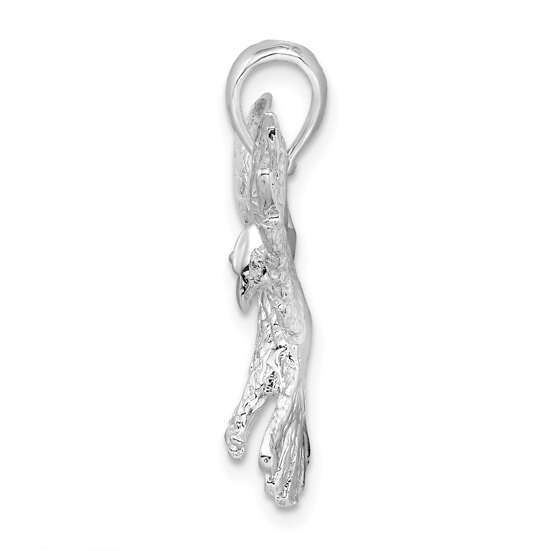 De-Ani Sterling Silver Rhodium-Plated Polished Flying Eagle Pendant Secondary image
