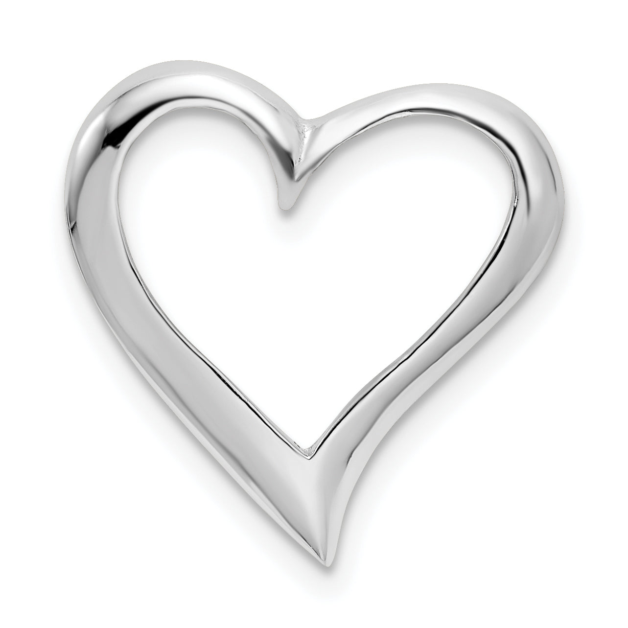 De-Ani Sterling Silver Rhodium-Plated Polished Large Floating Heart Pendant Main image