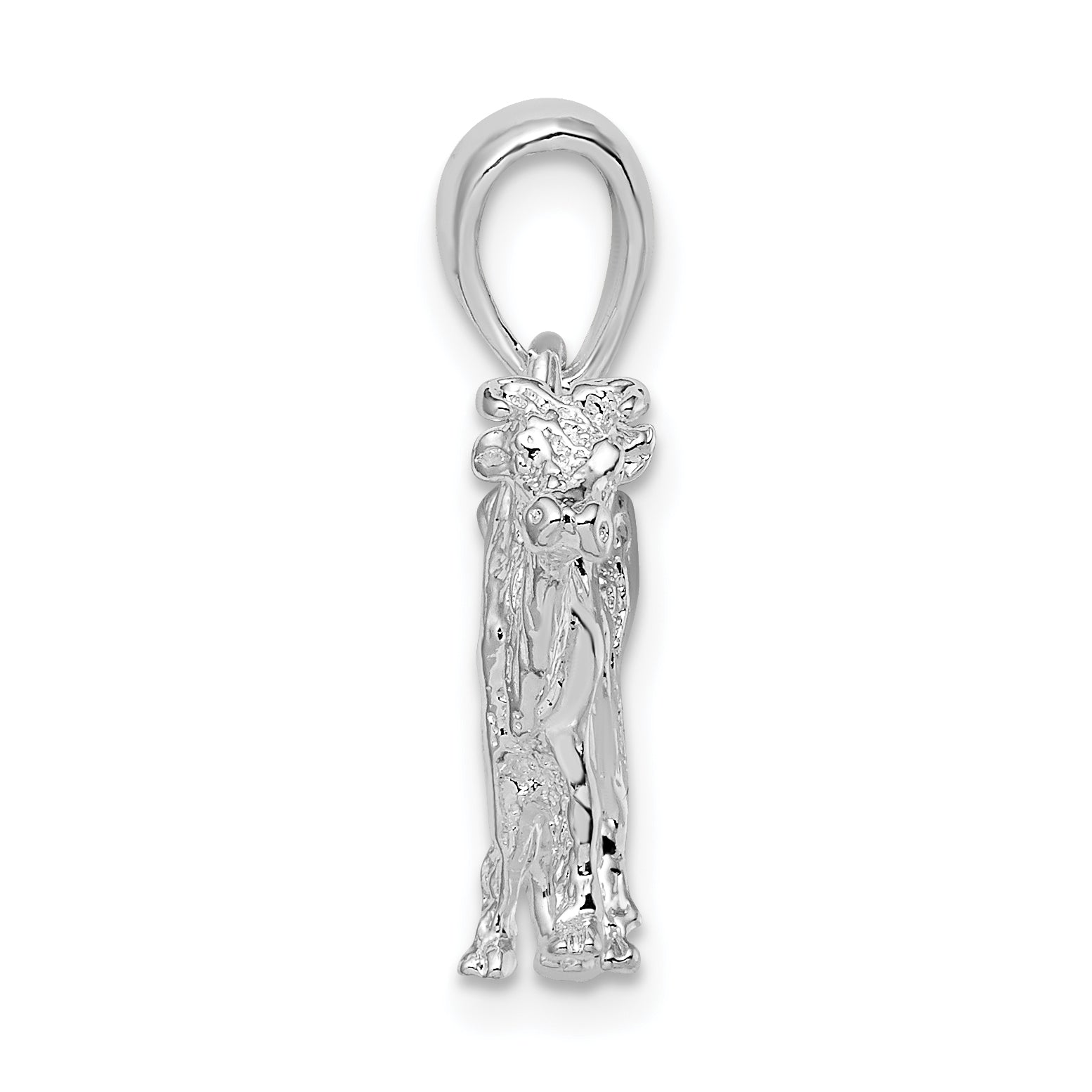 De-Ani Sterling Silver Rhodium-Plated Polished 3D Cow Pendant Secondary image
