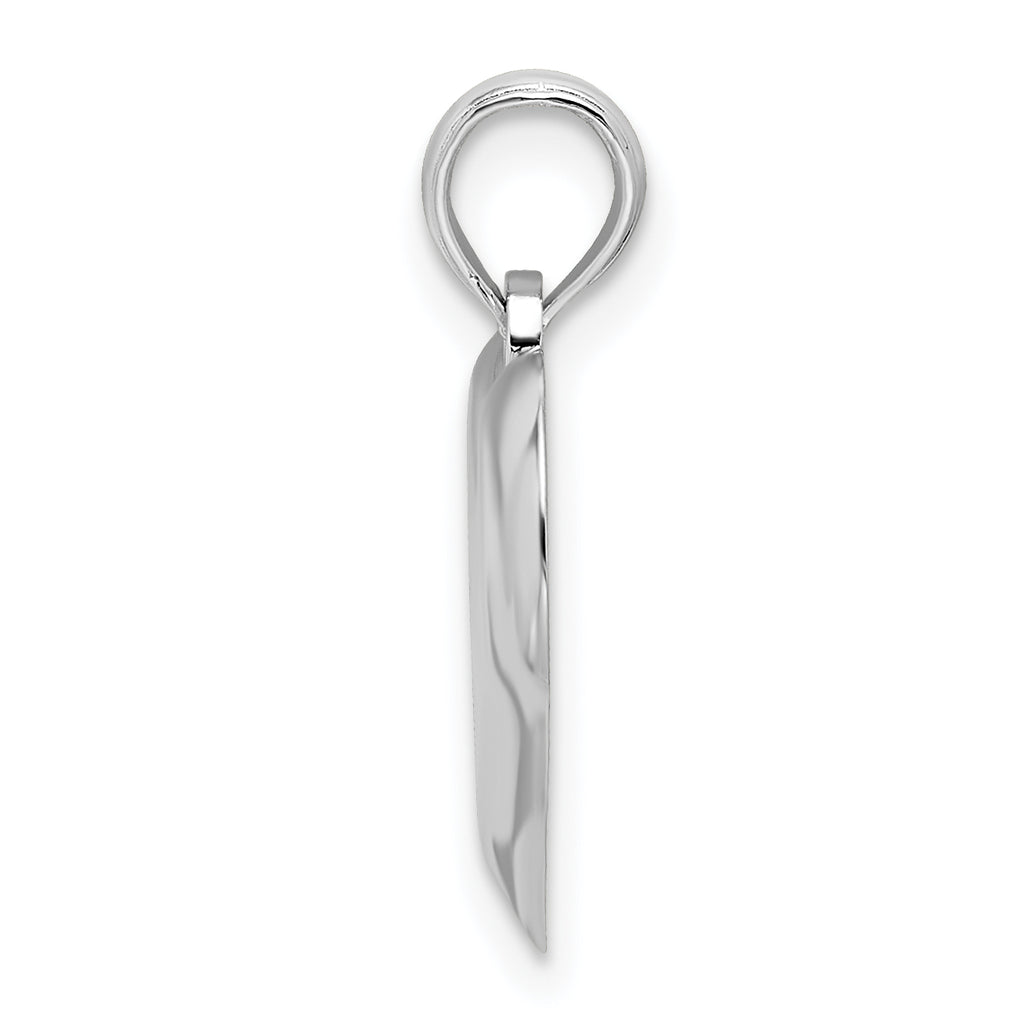 De-Ani Sterling Silver Rhodium-Plated Polished Teardrop Heart Pendant