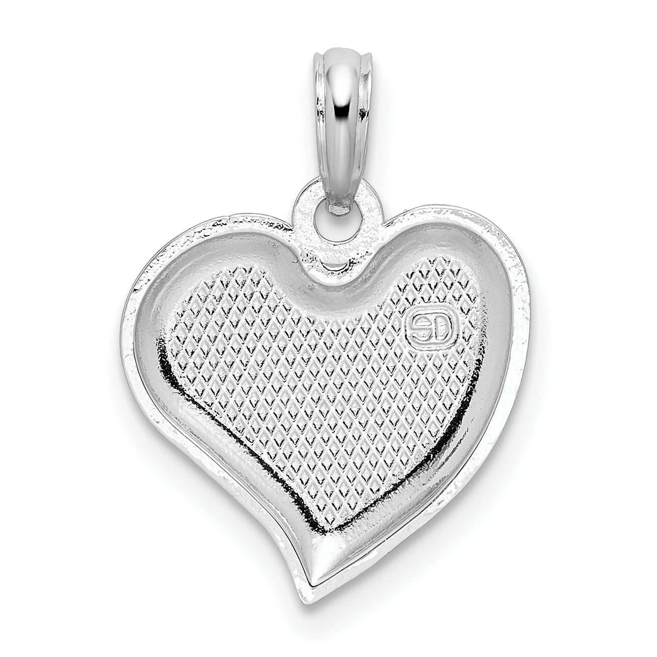 De-Ani Sterling Silver Rhodium-Plated Polished Teardrop Heart Pendant