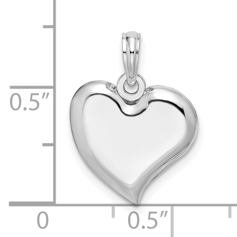 De-Ani Sterling Silver Rhodium-Plated Polished Teardrop Heart Pendant