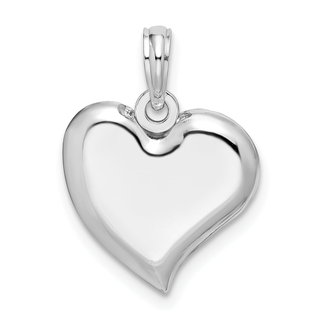De-Ani Sterling Silver Rhodium-Plated Polished Teardrop Heart Pendant Main image
