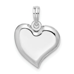 De-Ani Sterling Silver Rhodium-Plated Polished Teardrop Heart Pendant