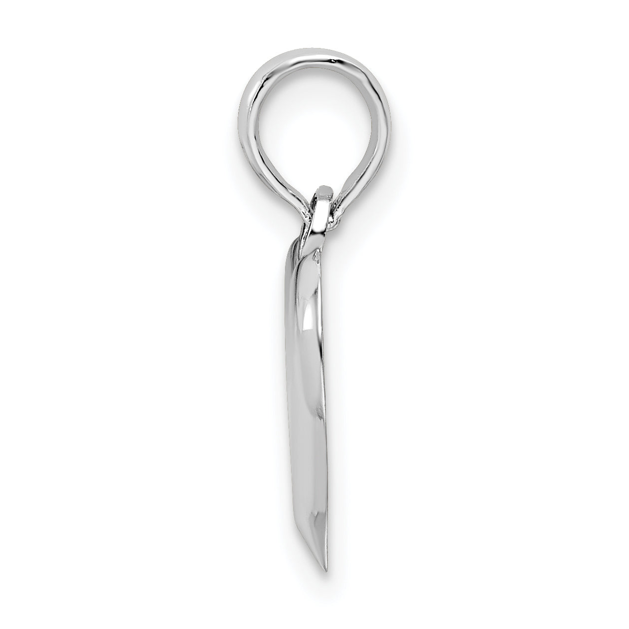 De-Ani Sterling Silver Rhodium-plated Polished Small Teardrop Heart Pendant