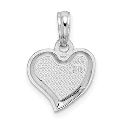 De-Ani Sterling Silver Rhodium-plated Polished Small Teardrop Heart Pendant