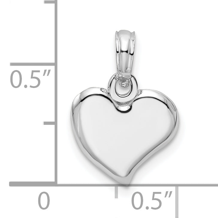 De-Ani Sterling Silver Rhodium-plated Polished Small Teardrop Heart Pendant