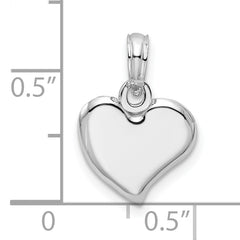 De-Ani Sterling Silver Rhodium-plated Polished Small Teardrop Heart Pendant