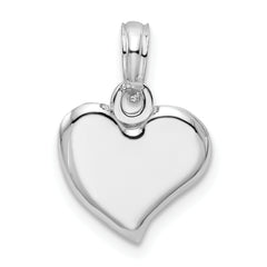 De-Ani Sterling Silver Rhodium-plated Polished Small Teardrop Heart Pendant