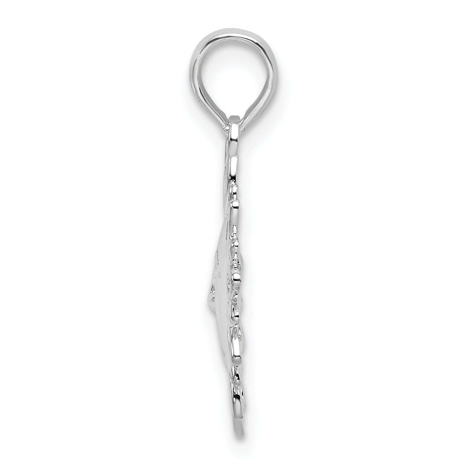 De-Ani Sterling Silver Rhodium-Plated Polished Smiling Sun Pendant Secondary image
