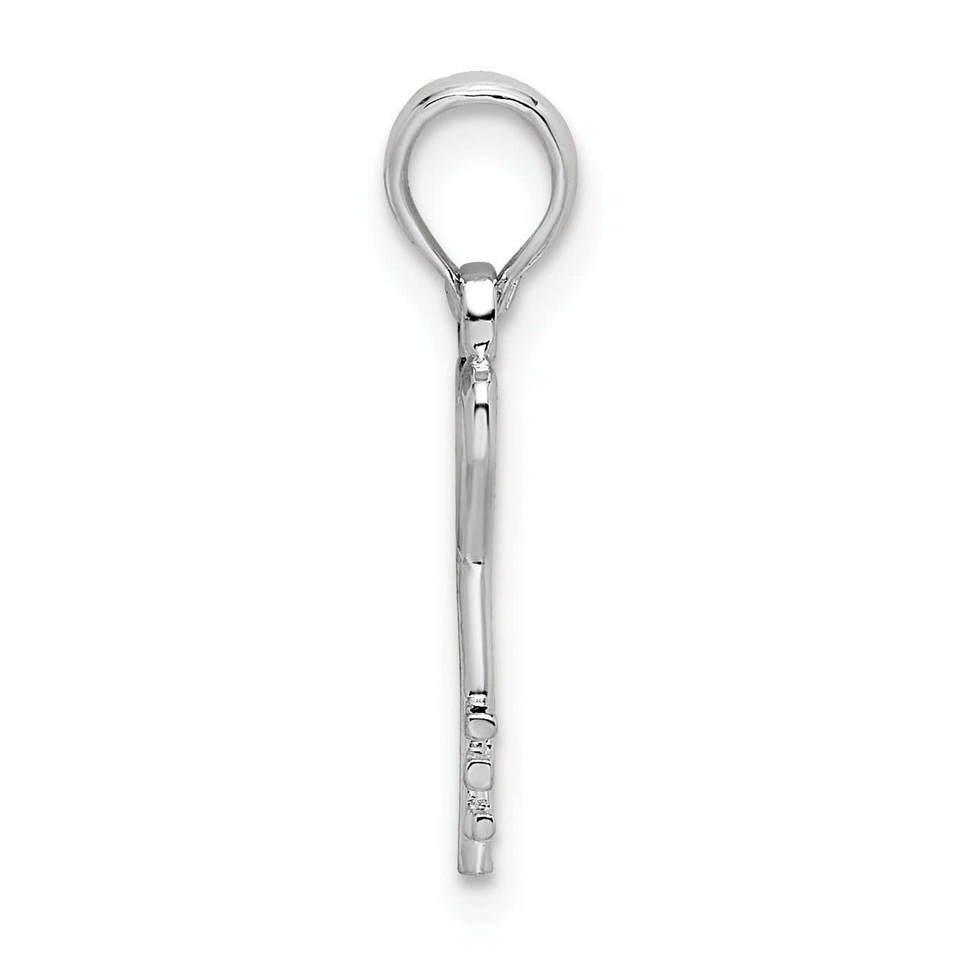 De-Ani Sterling Silver Rhodium-Plated Polished Key with Heart Top Pendant Secondary image