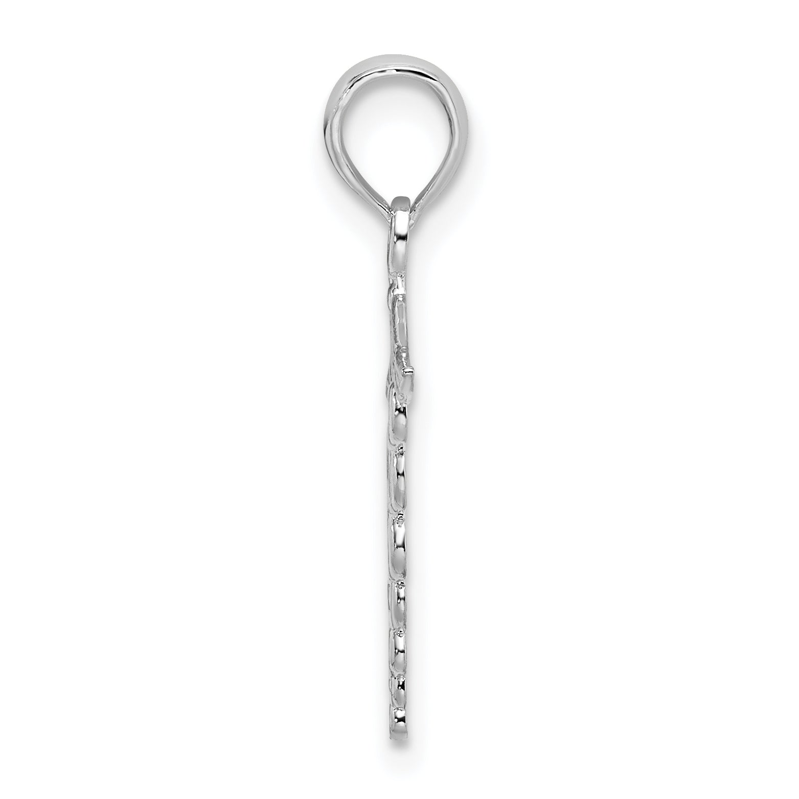 De-Ani Sterling Silver Rhodium-plated Polished Cut-Out Caduceus Pendant