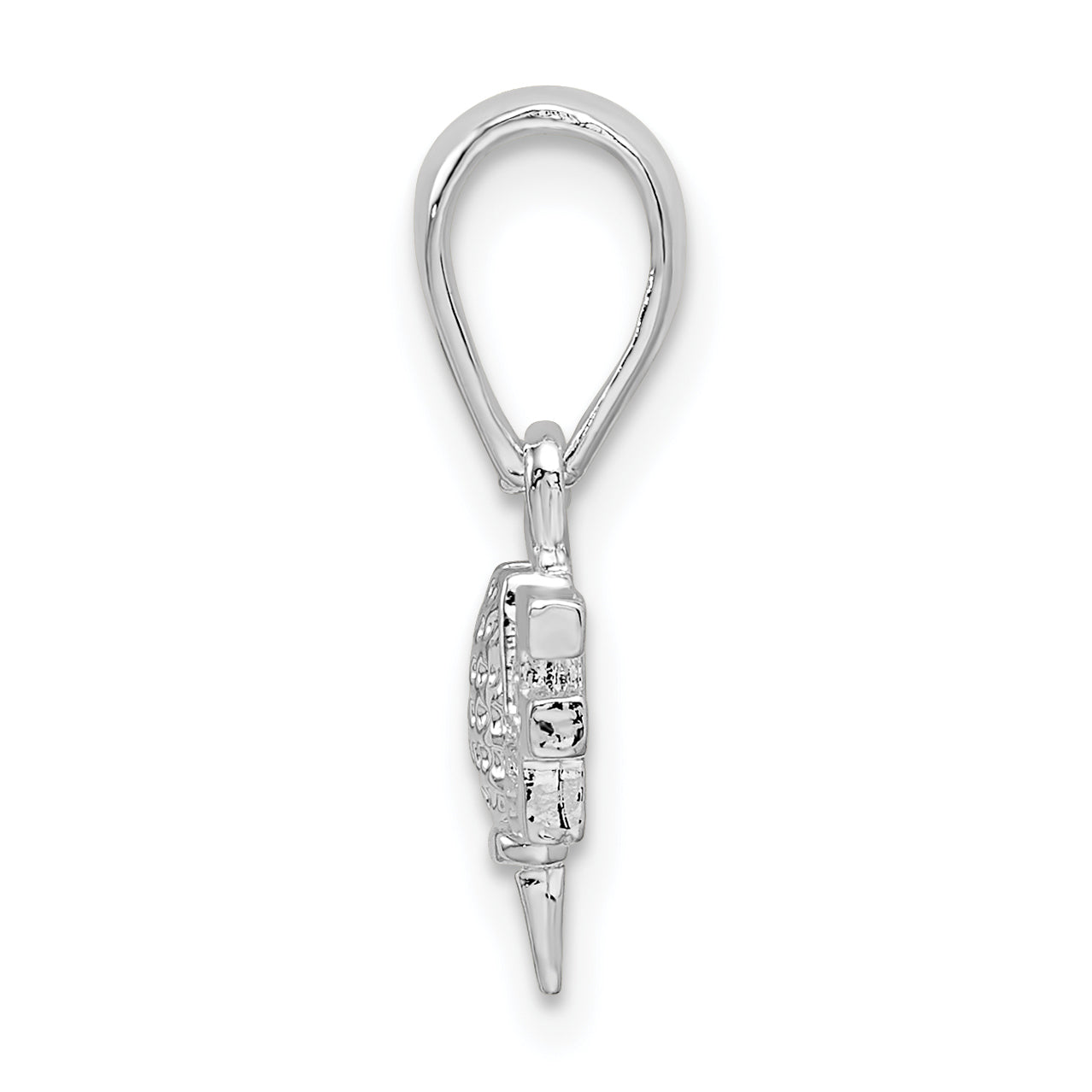 De-Ani Sterling Silver Rhodium-Plated Polished GOLF Tee and Club Pendant Secondary image