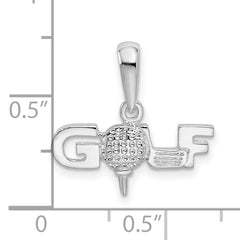 De-Ani Sterling Silver Rhodium-Plated Polished GOLF Tee and Club Pendant