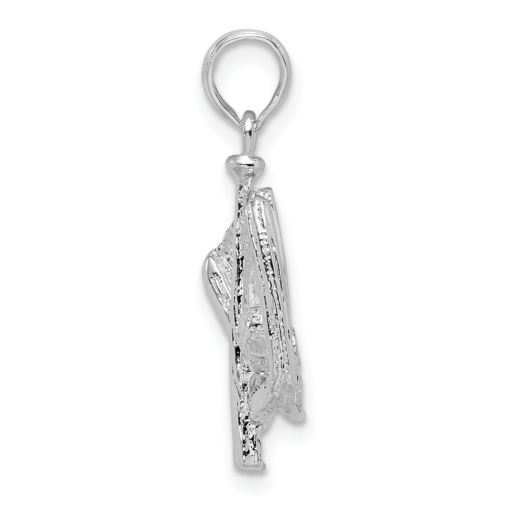 De-Ani Sterling Silver Rhodium-Plated Polished 3D Baseball / Bat / Glove Pendant Secondary image