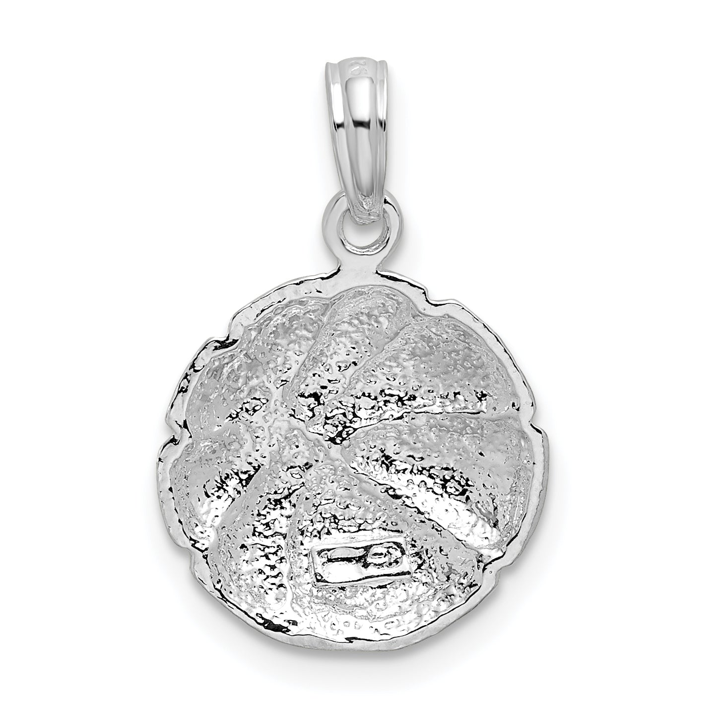 De-Ani Sterling Silver Rhodium-Plated Polished Basketball Pendant