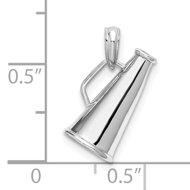 De-Ani Sterling Silver Rhodium-plated Polished 3D Megaphone Pendant