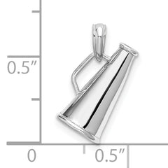 De-Ani Sterling Silver Rhodium-plated Polished 3D Megaphone Pendant
