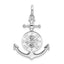 De-Ani Sterling Silver Rhodium-Plated 3D Small Anchor with Compass Pendant