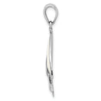 De-Ani Sterling Silver Rhodium-Plated Polished Enameled Sailboat Pendant