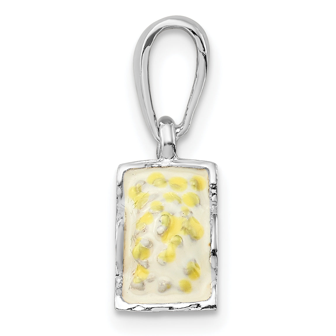 De-Ani Sterling Silver Rhodium-Plated 3D Enameled Bag of Popcorn Pendant Secondary image