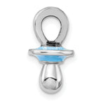 De-Ani Sterling Silver Rhodium-Plated 3D Blue Enameled Pacifier Pendant