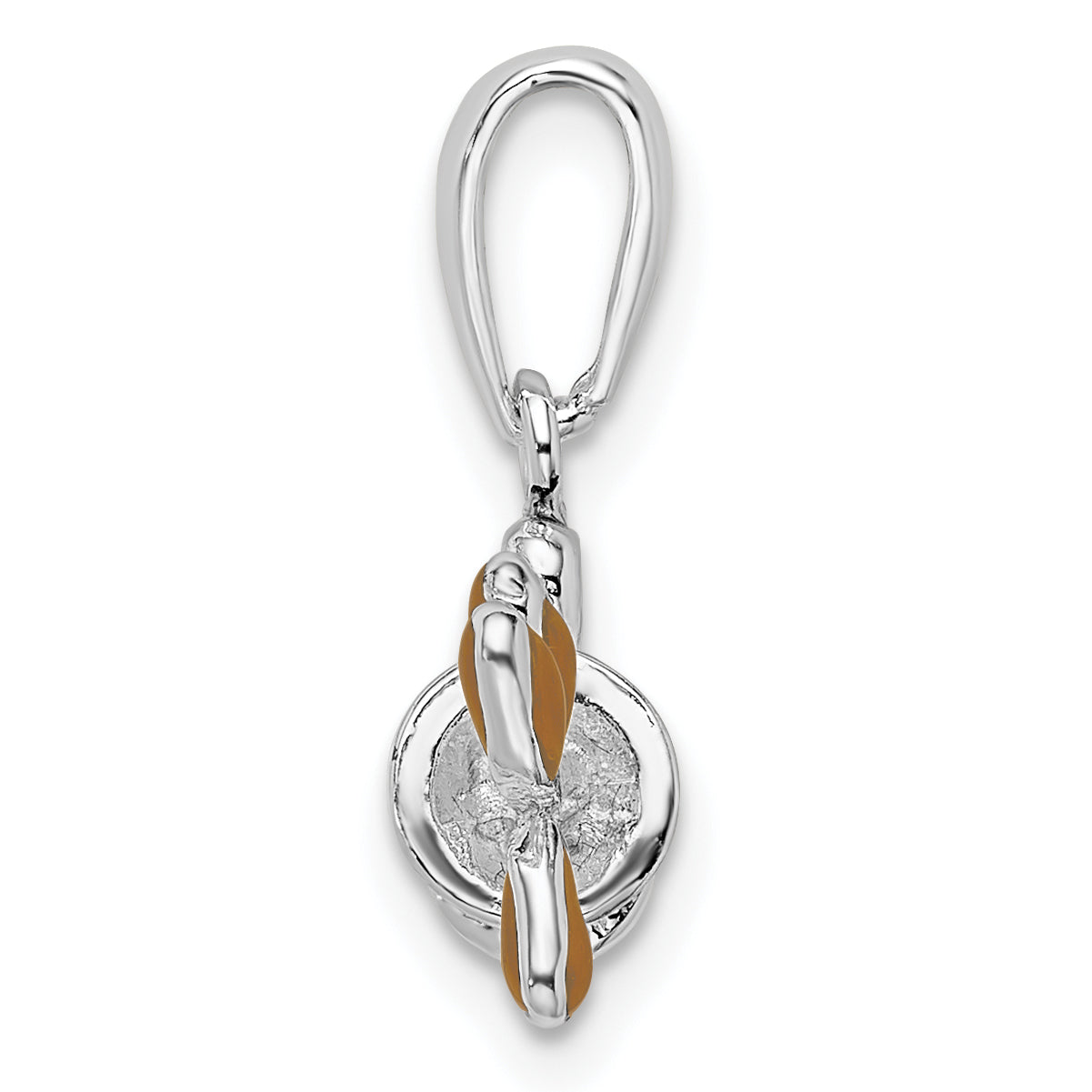 De-Ani Sterling Silver Rhodium-Plated Polished 3D Enameled Golf Bag Pendant