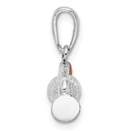 De-Ani Sterling Silver Rhodium-Plated Polished 3D Enameled Golf Bag Pendant