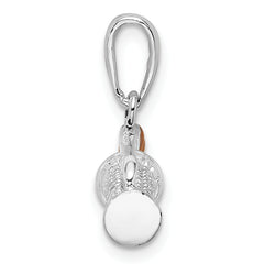 De-Ani Sterling Silver Rhodium-Plated Polished 3D Enameled Golf Bag Pendant