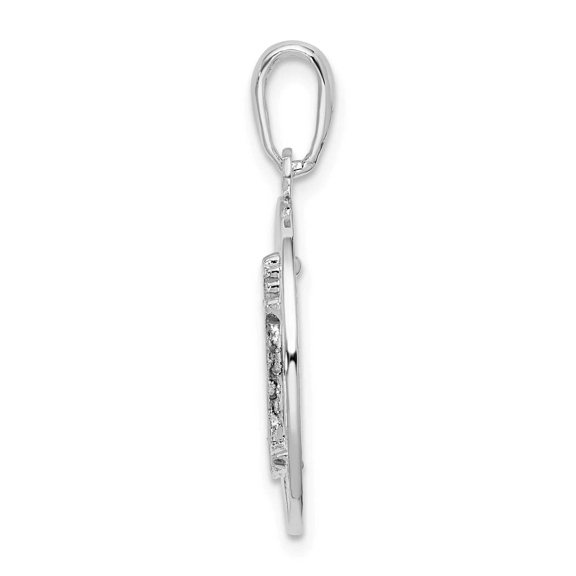 De-Ani Sterling Silver Polished Enameled Hilton Head with Lighthouse Pendant Secondary image