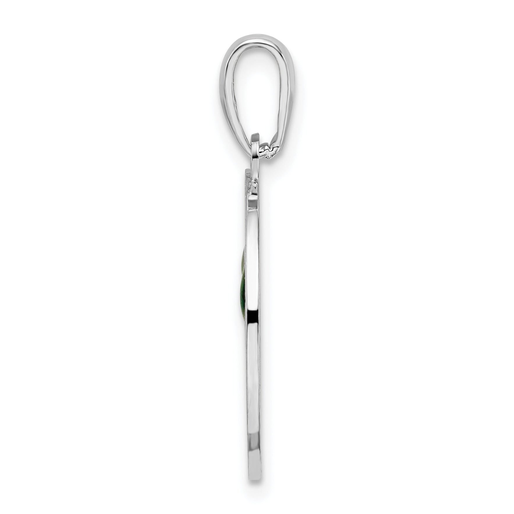 De-Ani Sterling Silver Rhodium-Plated Enameled Traverse City Michigan with Cherry Pendant Secondary image