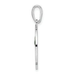 De-Ani Sterling Silver Rhodium-Plated Enameled Traverse City Michigan with Cherry Pendant