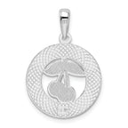 De-Ani Sterling Silver Rhodium-Plated Enameled Traverse City Michigan with Cherry Pendant